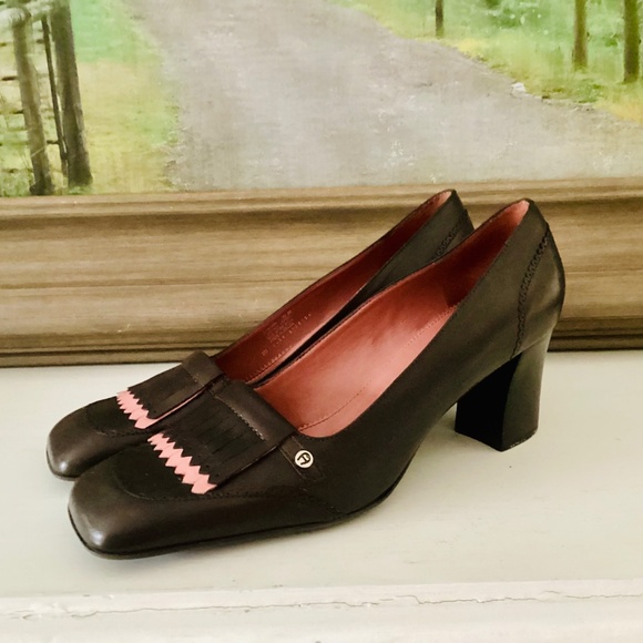 Vtg Etienne Aigner E-Ysabel Brown Square Tow leather pumps women’s 10M Brazil - Picture 2 of 16